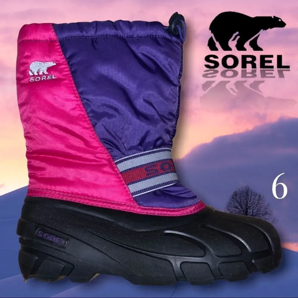 Sorel Women Boots Sz 6 Pink and Purple Waterproof